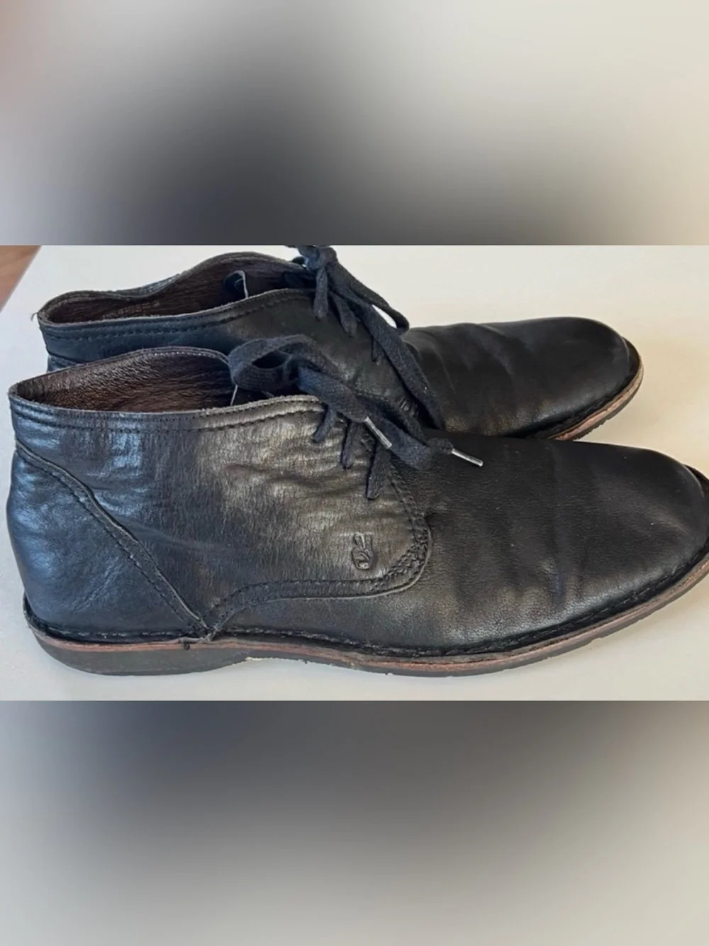 John Varvatos Star Hipster Chukka Black Leather Boots 10.5
